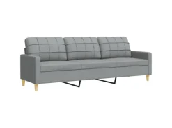vidaXL 2-Tlg Sofagarnitur Hellgrau Stoff 2149641