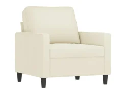 vidaXL 3-Tlg Sofagarnitur mit Kissen Creme Samt 3201484