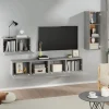 vidaXL 4-tlg. TV-Schrank-Set Betongrau Holzwerkstoff Modell 32