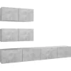 vidaXL 4-tlg. TV-Schrank-Set Betongrau Holzwerkstoff Modell 22