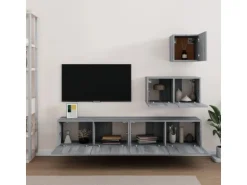 vidaXL 4-tlg. TV-Schrank-Set Grau Sonoma Holzwerkstoff Modell 12