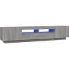 vidaXL 2-tlg. TV-Schrank-Set LED-Leuchten Grau Sonoma Holzwerkstoff 2
