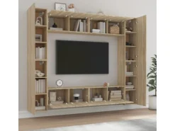 vidaXL 8-tlg. TV-Schrank-Set Sonoma-Eiche Holzwerkstoff Modell 22