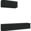 vidaXL 3-tlg. TV-Schrank-Set Schwarz Holzwerkstoff 2
