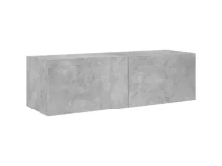 vidaXL 3-tlg. TV-Wohnwand mit LED-Leuchten Betongrau Modell 1