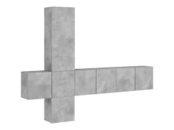 vidaXL 5-Tlg Wohnwand Betongrau Holzwerkstoff 3216460