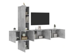 vidaXL 5-Tlg Wohnwand Betongrau Holzwerkstoff 3216460