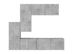 vidaXL 5-tlg. Wohnwand Betongrau Holzwerkstoff Modell 8
