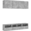 vidaXL 5-tlg. Wohnwand Betongrau Holzwerkstoff Modell 3