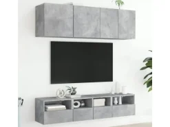 vidaXL 5-tlg. Wohnwand Betongrau Holzwerkstoff Modell 3