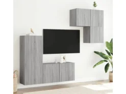 vidaXL 4-Tlg Wohnwand Grau Sonoma Holzwerkstoff 3216433
