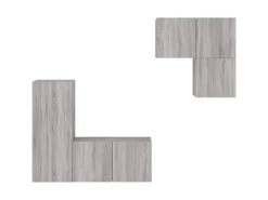 vidaXL 4-Tlg Wohnwand Grau Sonoma Holzwerkstoff 3216433
