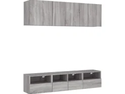 vidaXL 5-Tlg Wohnwand Grau Sonoma Holzwerkstoff 3216516