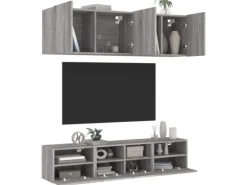 vidaXL 5-Tlg Wohnwand Grau Sonoma Holzwerkstoff 3216516