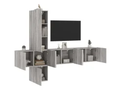 vidaXL 5-Tlg Wohnwand Grau Sonoma Holzwerkstoff 3216462