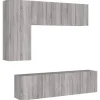 vidaXL 5-Tlg Wohnwand Grau Sonoma Holzwerkstoff 3216469