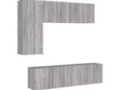 vidaXL 5-Tlg Wohnwand Grau Sonoma Holzwerkstoff 3216469