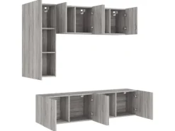 vidaXL 5-Tlg Wohnwand Grau Sonoma Holzwerkstoff 3216469
