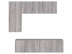 vidaXL 5-Tlg Wohnwand Grau Sonoma Holzwerkstoff 3216469