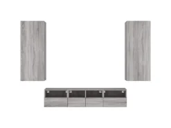 vidaXL 5-Tlg Wohnwand Grau Sonoma Holzwerkstoff 3216544
