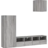 vidaXL 4-Tlg Wohnwand Grau Sonoma Holzwerkstoff 3216505