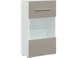 vidaXL 5-Tlg Wohnwand mit LED-Beleuchtung Steingrau Holzwerkstoff 3324233