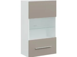 vidaXL 5-Tlg Wohnwand mit LED-Beleuchtung Steingrau Holzwerkstoff 3324233