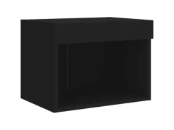 vidaXL 7-tlg. Wohnwand mit LED-Beleuchtung Schwarz Holzwerkstoff Modell 1