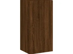 vidaXL 4-tlg. Wohnwand mit LED-Beleuchtung Braun Eiche Holzwerkstoff Modell 8