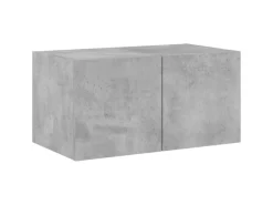 vidaXL 4-tlg. Wohnwand mit LED-Beleuchtung Betongrau Holzwerkstoff Modell 5