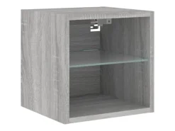vidaXL 7-tlg. Wohnwand mit LED-Beleuchtung Grau Sonoma Holzwerkstoff