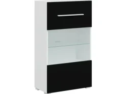 vidaXL 5-Tlg Wohnwand mit LED-Beleuchtung Mattschwarz Holzwerkstoff 3324230