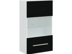 vidaXL 5-Tlg Wohnwand mit LED-Beleuchtung Mattschwarz Holzwerkstoff 3324230