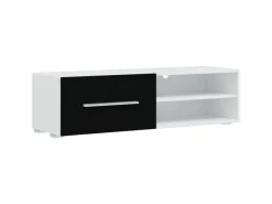 vidaXL 5-Tlg Wohnwand mit LED-Beleuchtung Mattschwarz Holzwerkstoff 3324230