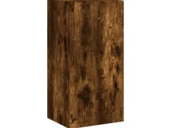 vidaXL 4-Tlg Wohnwand mit LED-Beleuchtung Räuchereiche Holzwerkstoff 3216822