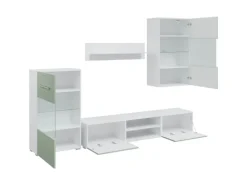 vidaXL 5-Tlg Wohnwand mit LED-Beleuchtung Olivgrün Holzwerkstoff 3324232