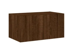 vidaXL 5-tlg. Wohnwand mit LED-Beleuchtung Braun Eichen-Optik Modell 8