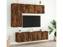 vidaXL 5-Tlg Wohnwand Räuchereiche Holzwerkstoff 3216468