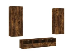 vidaXL 5-Tlg Wohnwand Räuchereiche Holzwerkstoff 3216543