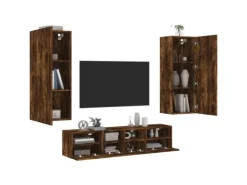 vidaXL 5-Tlg Wohnwand Räuchereiche Holzwerkstoff 3216543