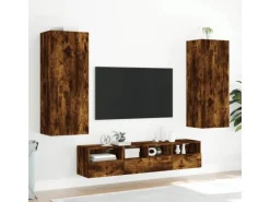 vidaXL 5-Tlg Wohnwand Räuchereiche Holzwerkstoff 3216543