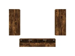 vidaXL 5-Tlg Wohnwand Räuchereiche Holzwerkstoff 3216543