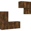 vidaXL 4-Tlg Wohnwand Räuchereiche Holzwerkstoff 3216432