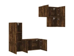 vidaXL 4-Tlg Wohnwand Räuchereiche Holzwerkstoff 3216432