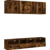 vidaXL 5-Tlg Wohnwand Räuchereiche Holzwerkstoff 3216515