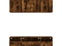 vidaXL 5-Tlg Wohnwand Räuchereiche Holzwerkstoff 3216515
