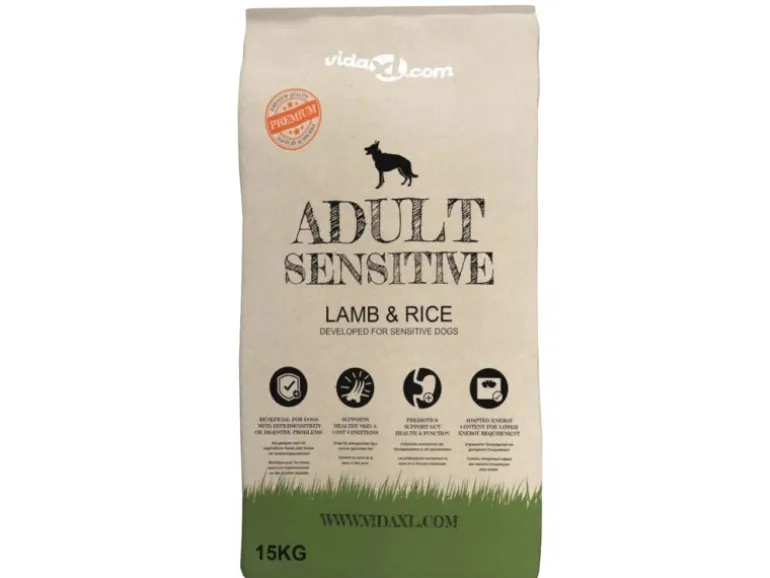 vidaXL Trockenfutter für Hunde Adult Sensitive Lamb & Rice 15 kg 170491