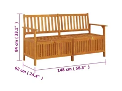 vidaXL Truhenbank 148 cm Massivholz Akazie