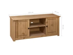 vidaXL TV-Schrank 120 x 40 x 50 cm Massivholz Panama-Kiefür