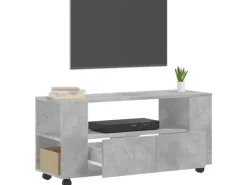 vidaXL TV-Schrank Betongrau 102x34,5x43 cm Holzwerkstoff